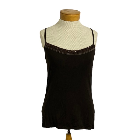 Ann Taylor M V-neck Beaded Brown Sweater and Tank - Picture 8 of 11